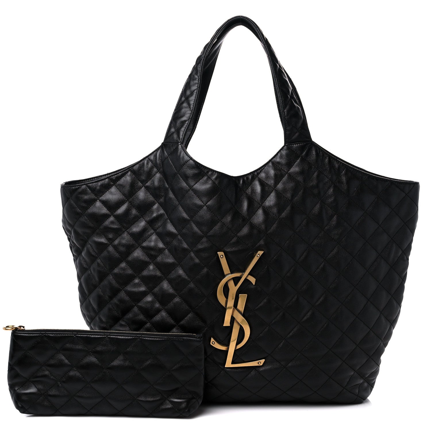 Saint Laurent Lambskin Quilted Maxi Icare Shopping Tote Black 1 of 10