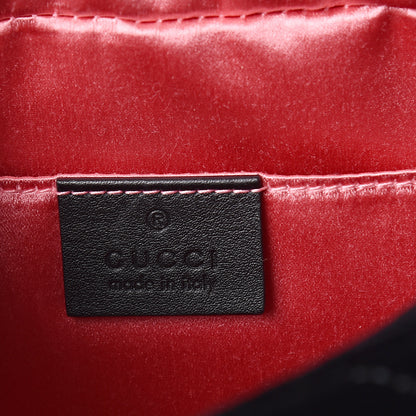 Gucci Velvet Matelasse Deer Embroidered Small GG Marmont Chain Shoulder Bag Black 6 of 10