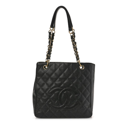 Chanel Caviar Quilted Petit Shopping Tote PST Black 1 of 13