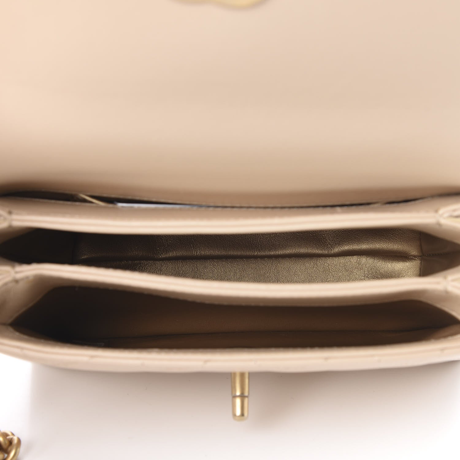 Chanel Lambskin Quilted Small Trendy Spirit Top Handle Bag Beige 4 of 10