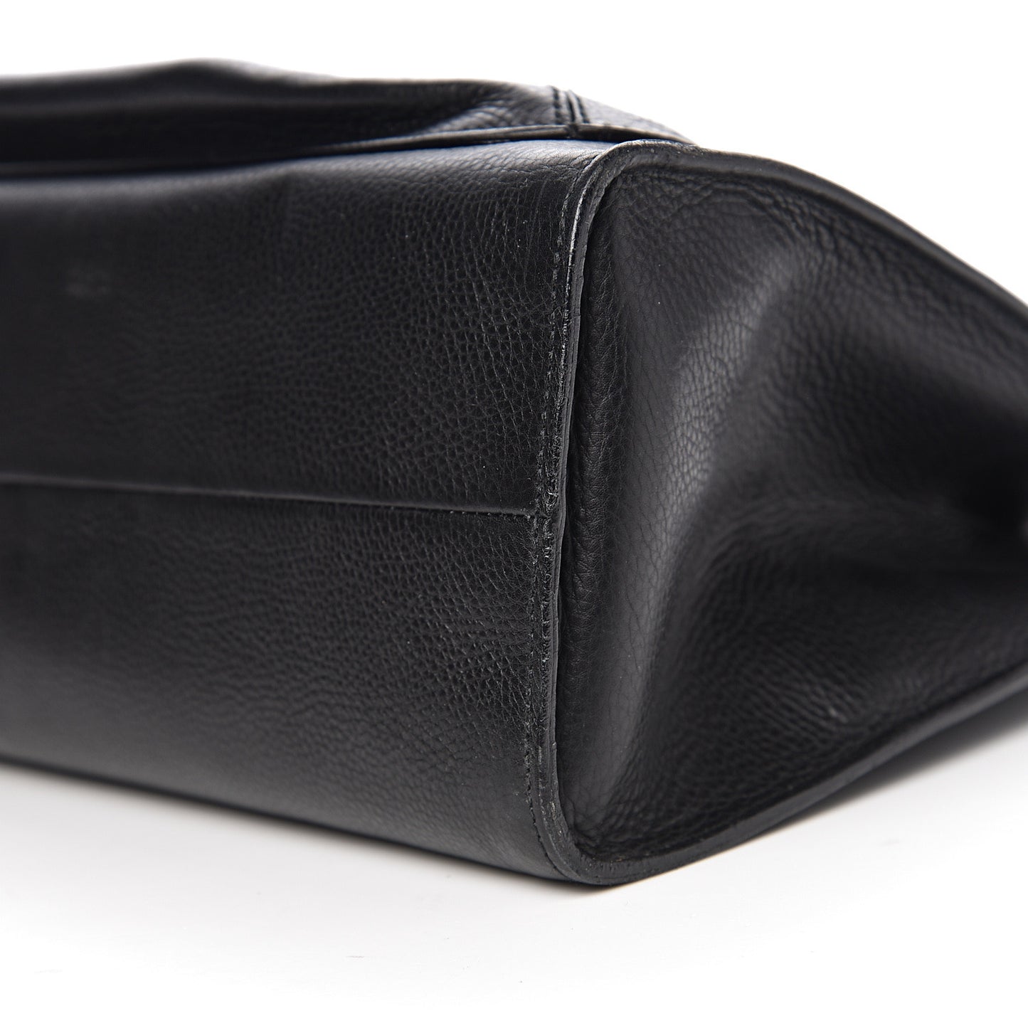 Calfskin Bamboo Handle Tote Black