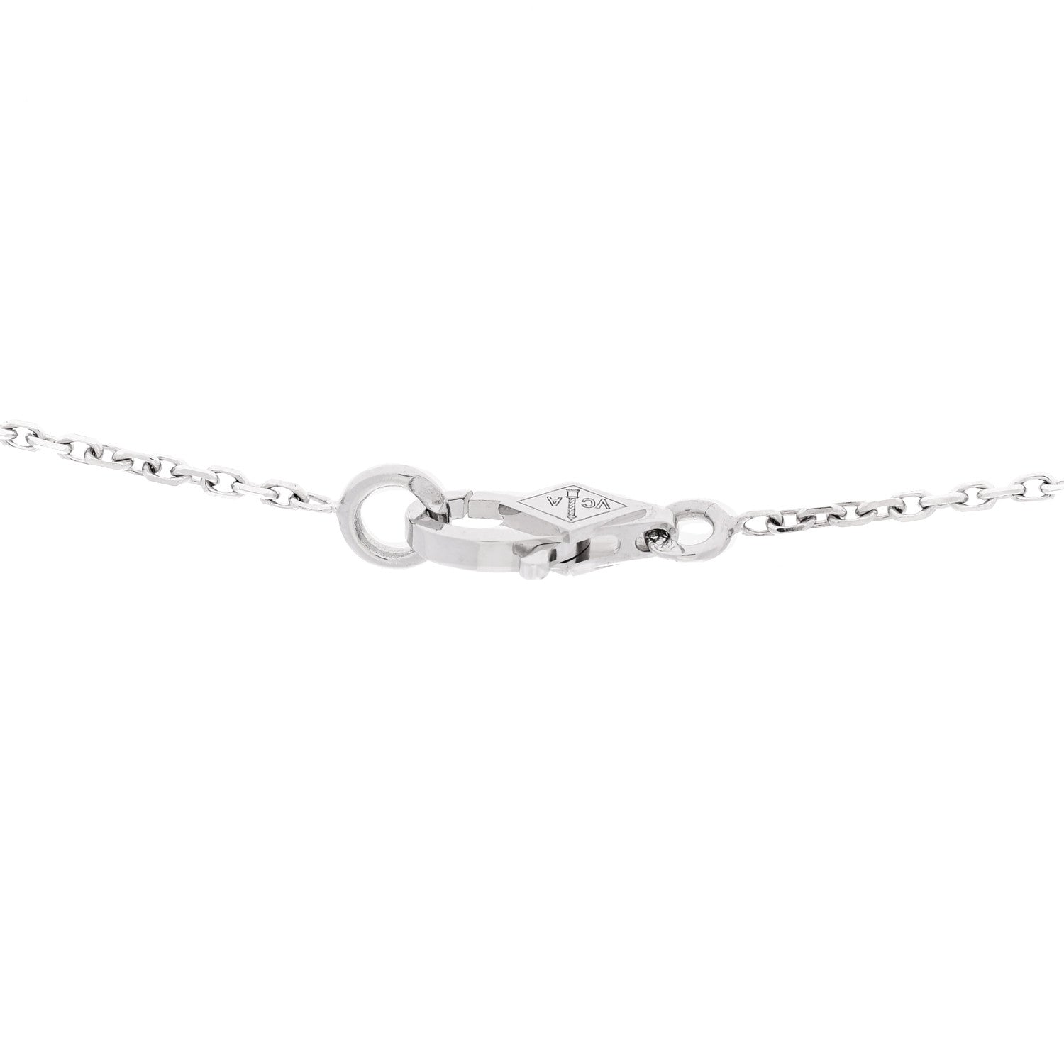 Van Cleef & Arpels 18K White Gold Diamond Sweet Alhambra Pendant Necklace 4 of 7