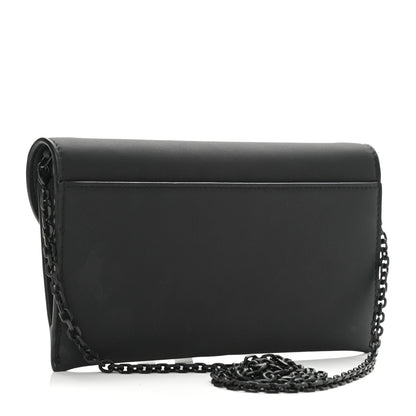 Christian Dior Ultra Matte Calfskin Saddle Chain Wallet Pouch Black 4 of 9
