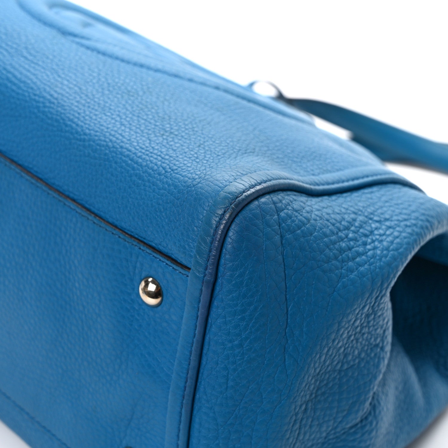 Gucci Pebbled Calfskin Medium Soho Shoulder Bag Riviera Blue 12 of 16