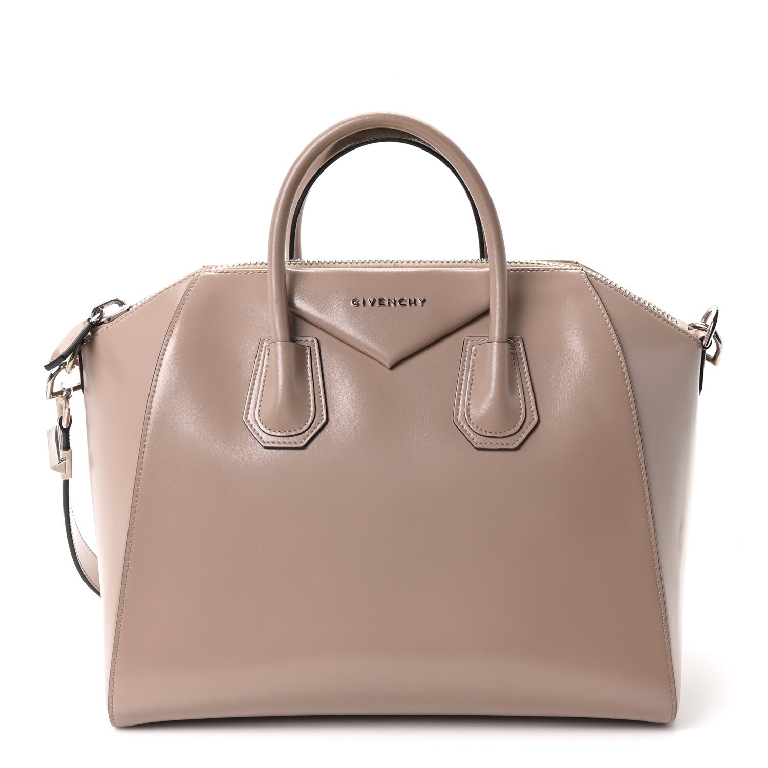Givenchy Shiny Lord Calfskin Medium Antigona Taupe 1 of 10