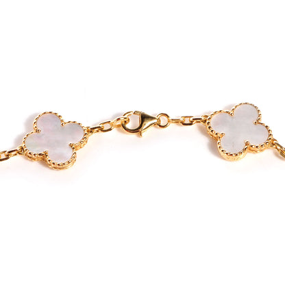 Van Cleef & Arpels 18K Yellow Gold Mother of Pearl 20 Motifs Vintage Alhambra Necklace 5 of 8