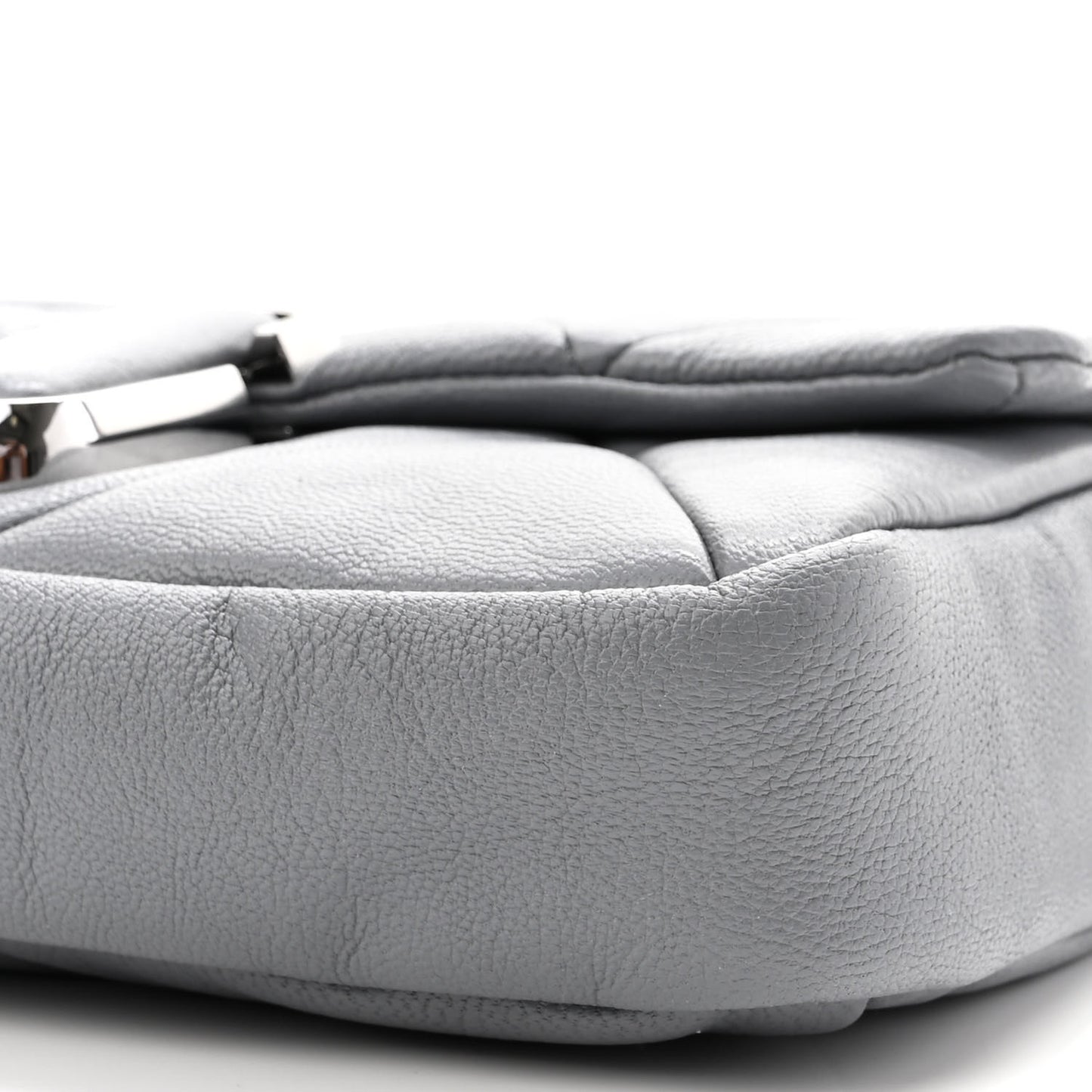 Goatskin Quilted J The Puffy Diamond Shoulder Bag Wolf Grey