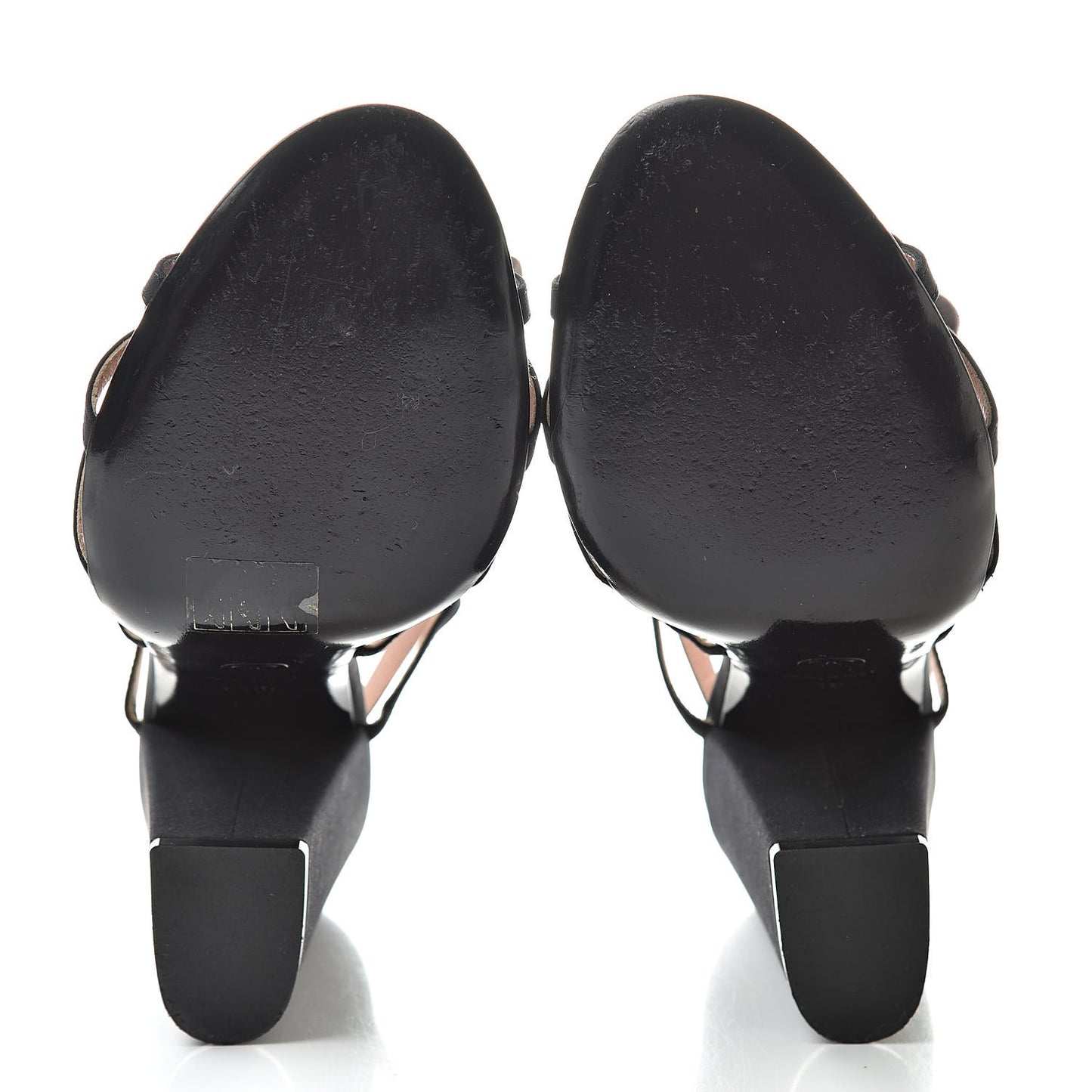Calfskin Pearl Camellia Sandals 40 Black