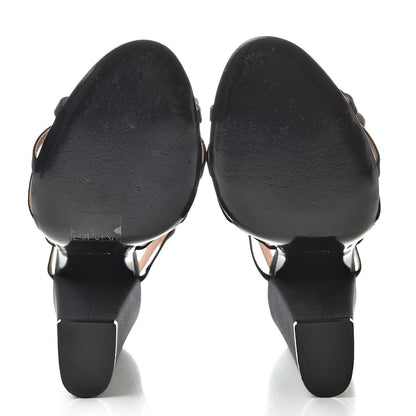 Chanel Calfskin Pearl Camellia Sandals 40 Black 5 of 10