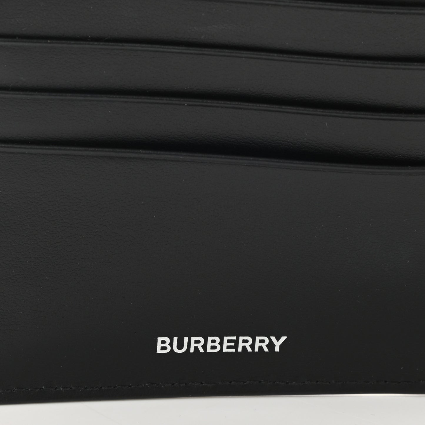 Calfskin Embossed TB Print Bi-Fold Wallet Black White