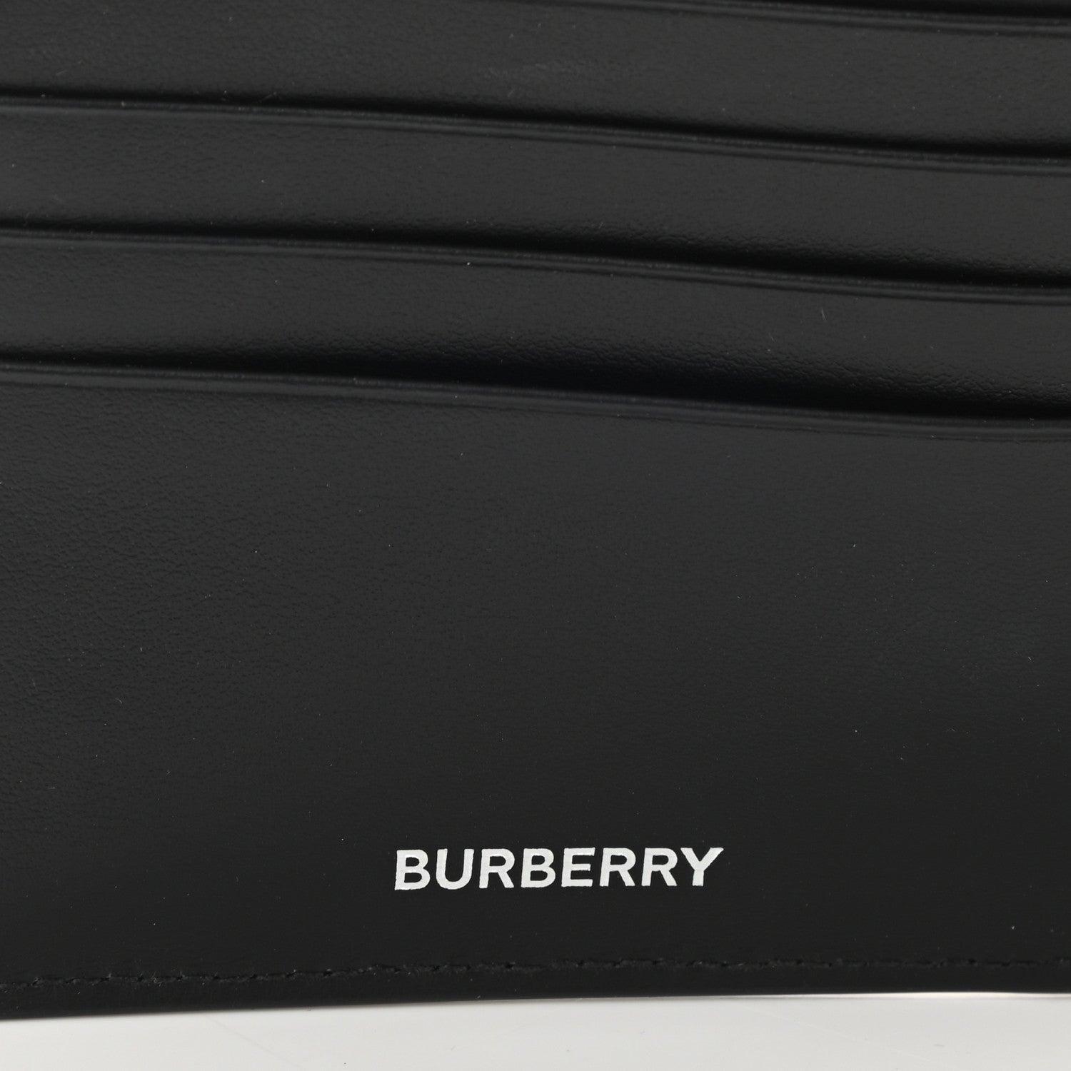 Burberry Calfskin Embossed TB Print Bi-Fold Wallet Black White 6 of 8