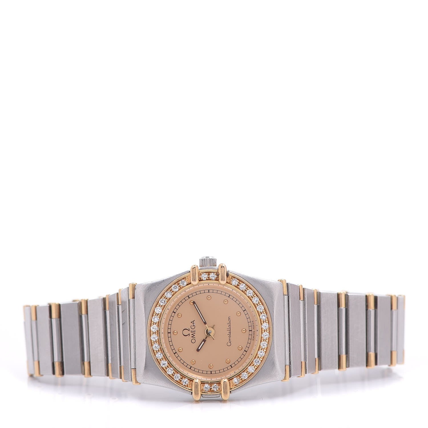 Omega Stainless Steel 18K Yellow Gold Diamond Bezel 22mm Constellation Quartz Watch Champagne 895.1080.1 3 of 6
