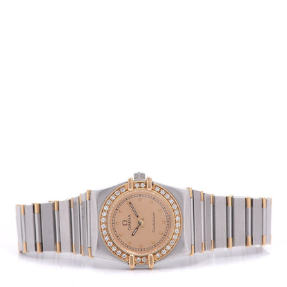 Omega Stainless Steel 18K Yellow Gold Diamond Bezel 22mm Constellation Quartz Watch Champagne 895.1080.1 3 of 6