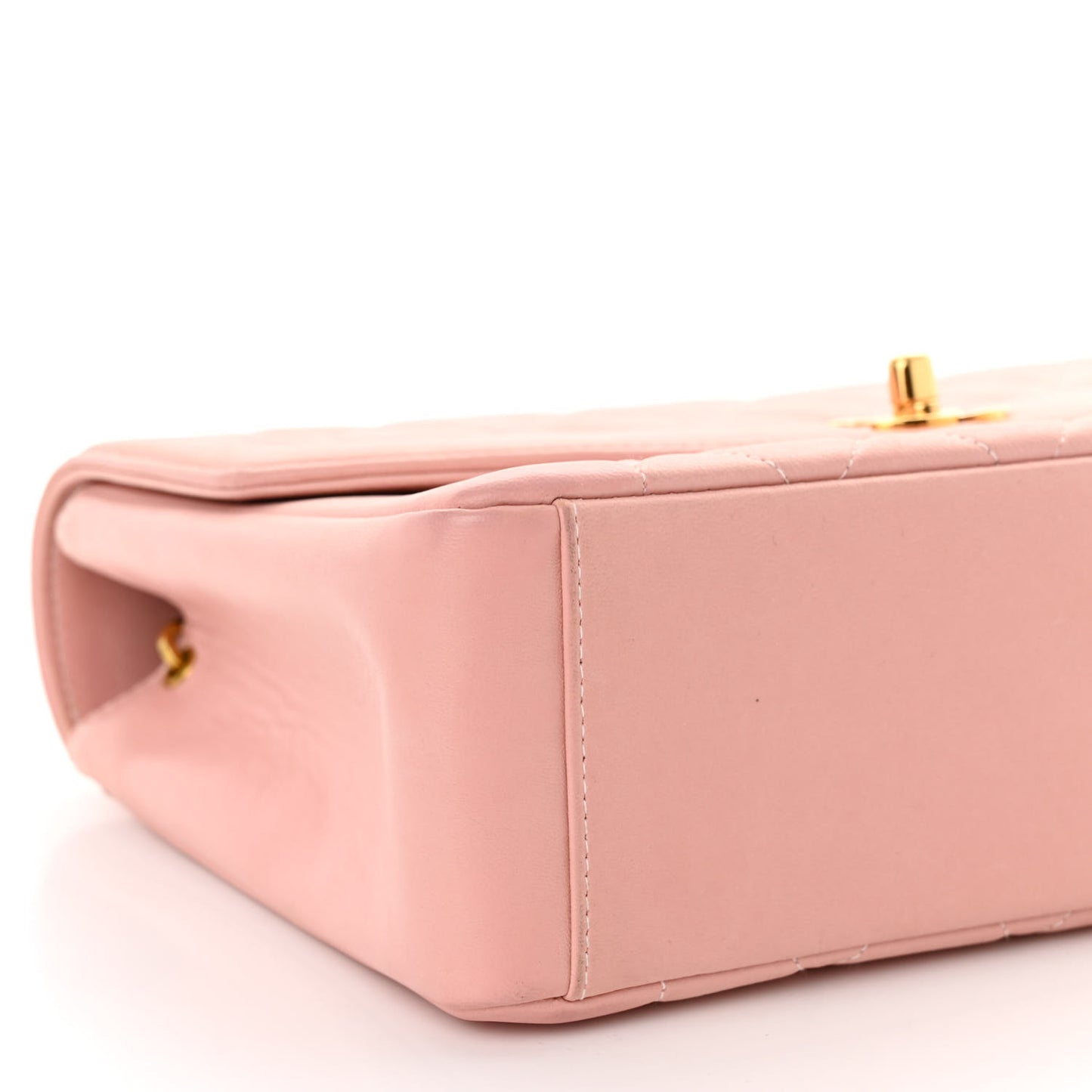 Lambskin Quilted Medium Single Flap Light Pink