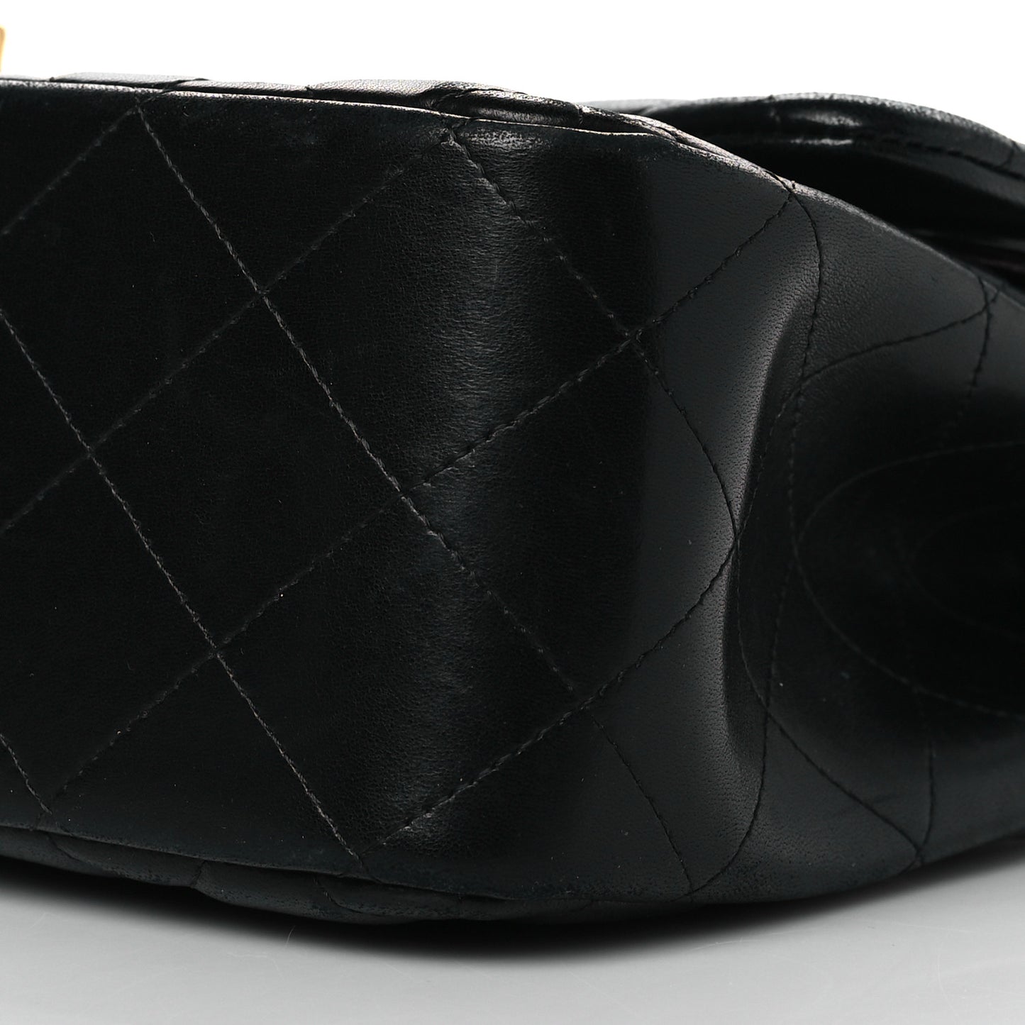 Lambskin Quilted Jumbo Double Flap Black
