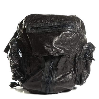 Alexander Wang Lambskin Leopard Embossed Marti Backpack Washed Black Rhodium Hardware 1 of 9