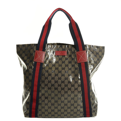 Gucci Crystal Monogram Medium Web Handle Vertical Tote Navy 1 of 7