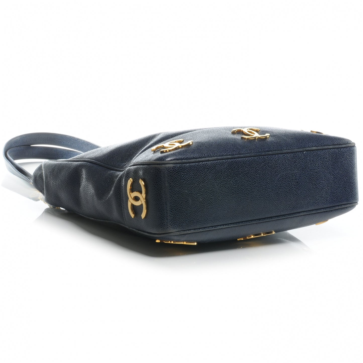 Caviar CC Shoulder Bag Navy Blue