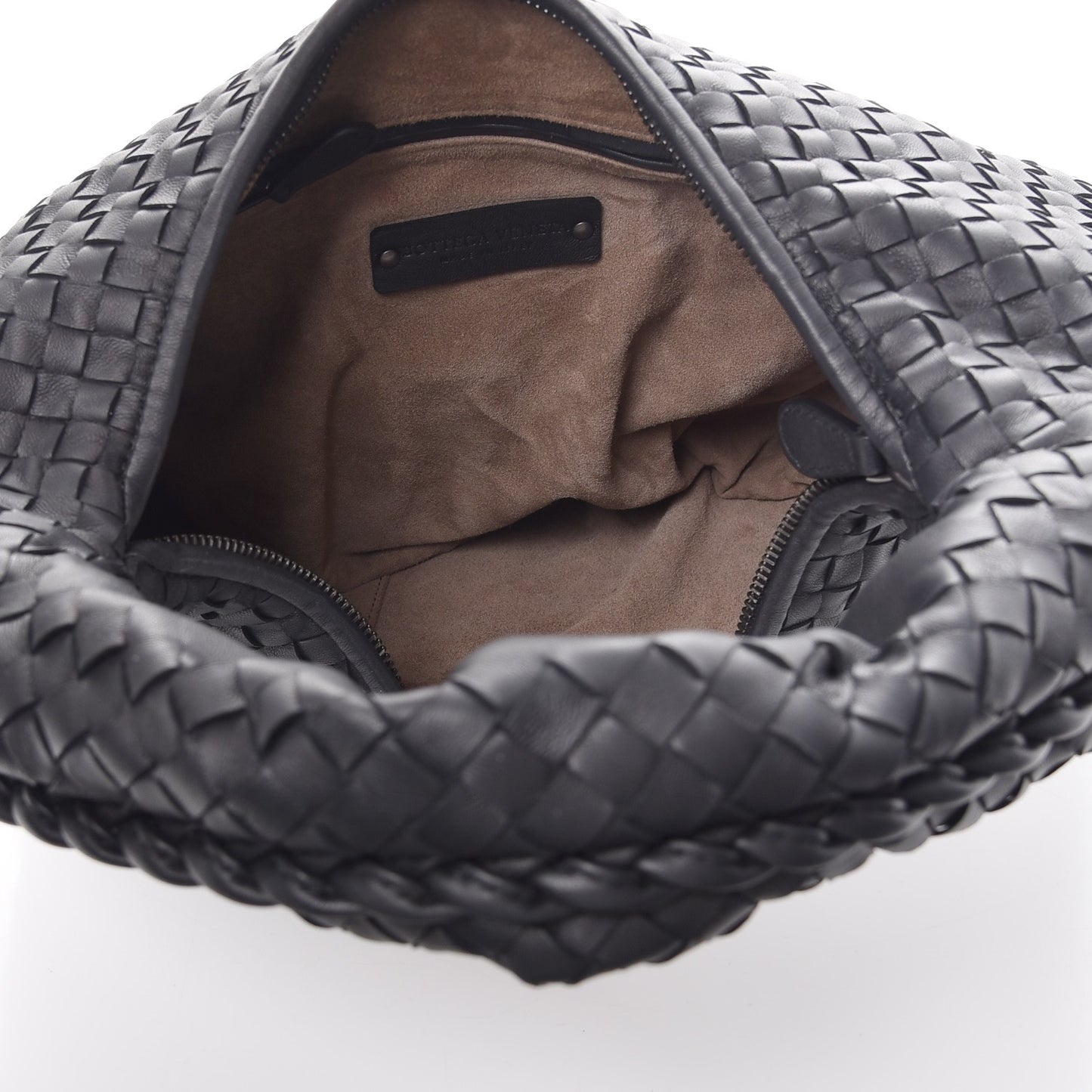 Nappa Intrecciato Medium Veneta Hobo Black