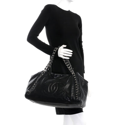 Chanel Glazed Calfskin East West Modern Chain Tote Black 2 of 7