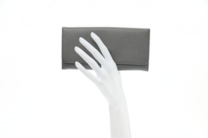 Prada Saffiano Metal Continental Flap Wallet Marmo 2 of 10