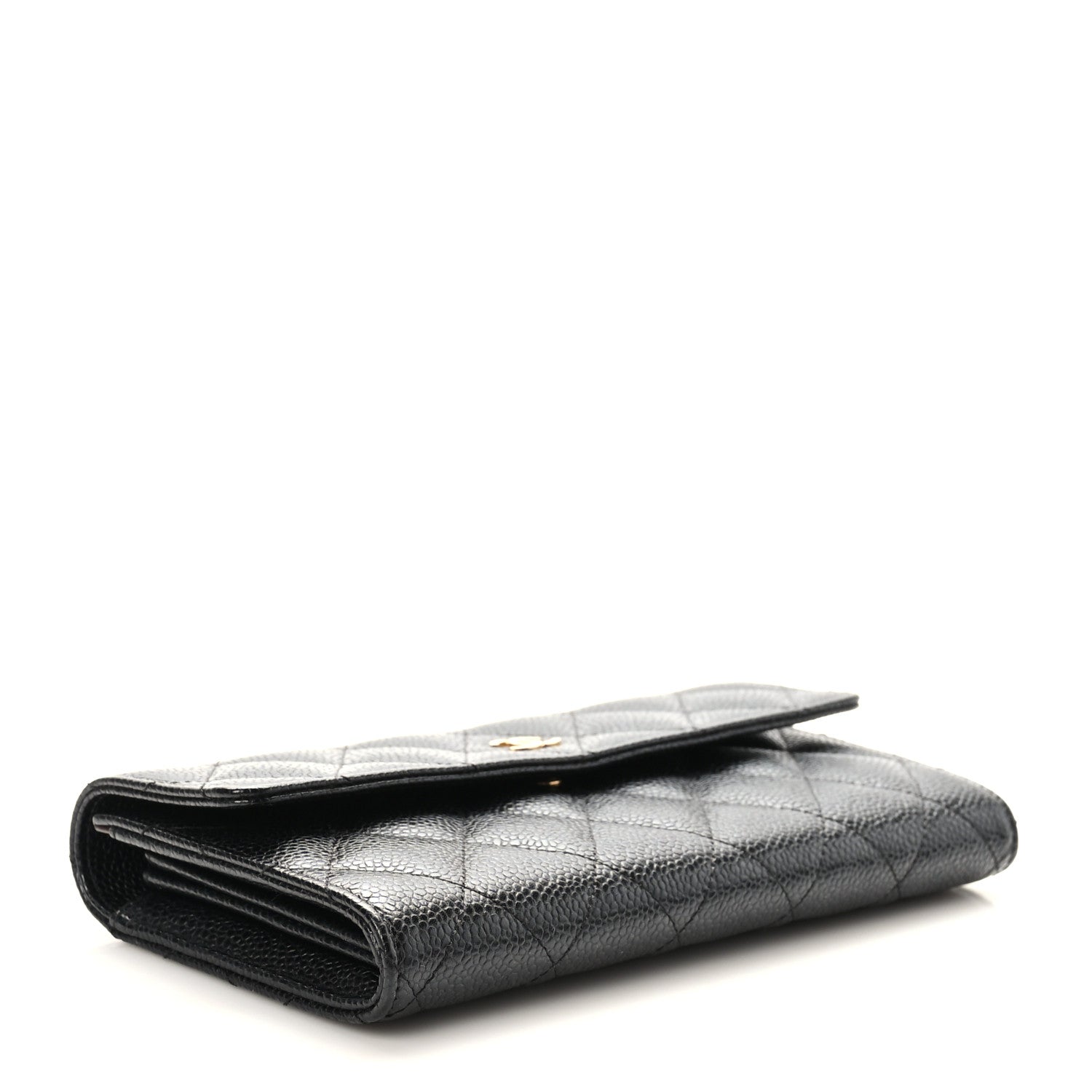 Chanel Caviar Quilted Large Gusset Flap Wallet Black 4 of 9