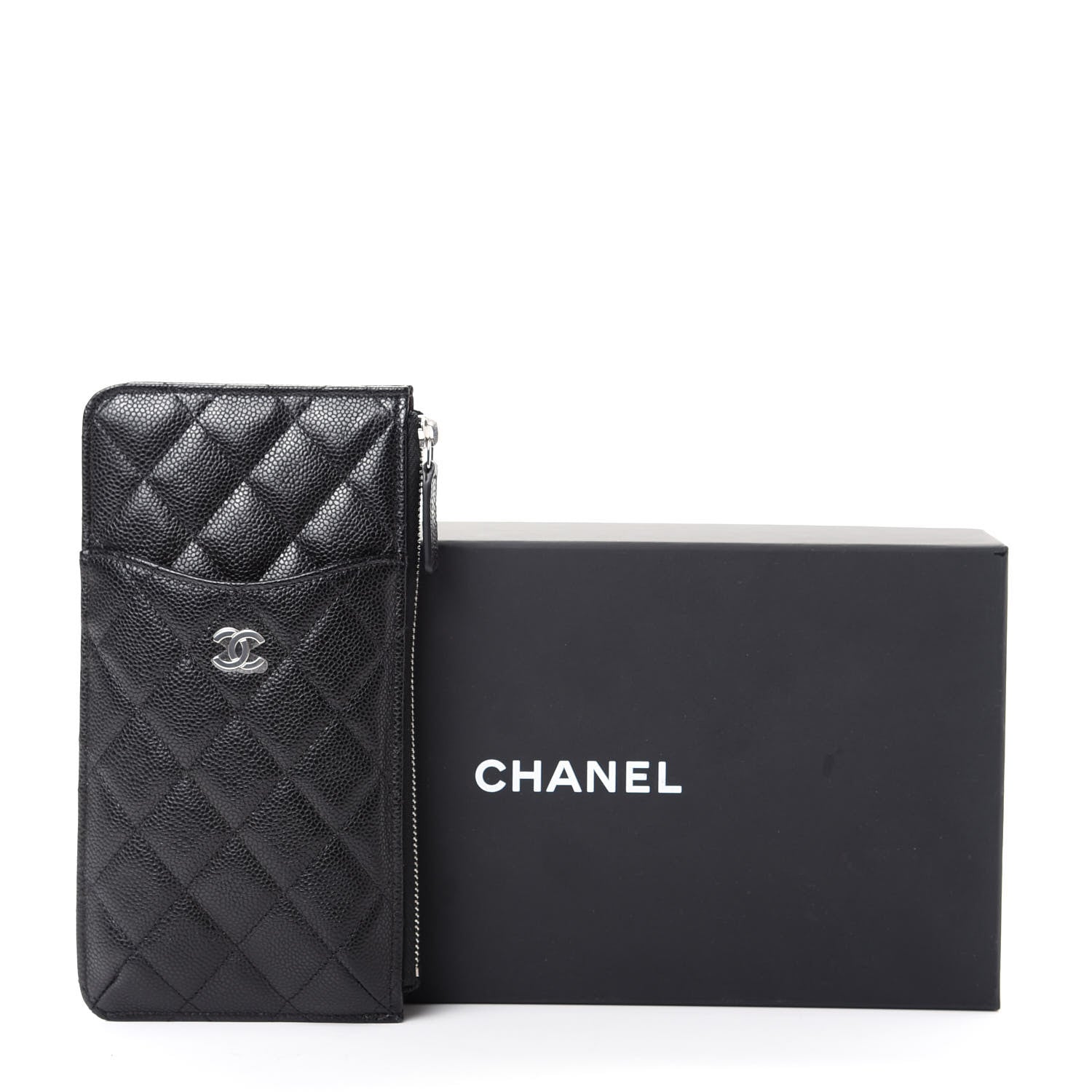 Chanel Caviar Quilted Classic Flat Wallet Pouch Black 8 of 8