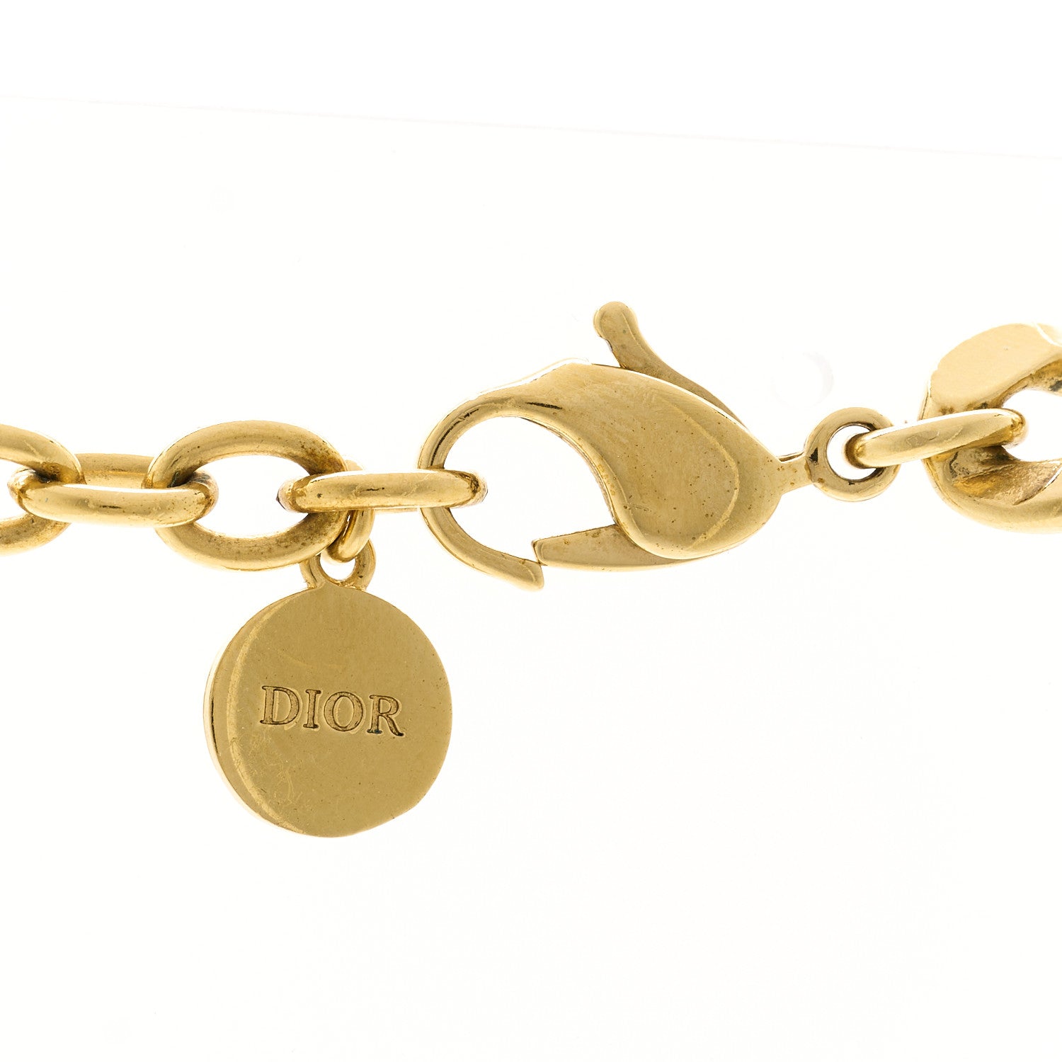 Christian Dior Metal Danseuse Etoile Chain Choker Necklace Gold 4 of 4