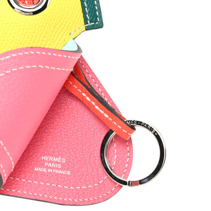 Hermes Epsom Camail Key Holder Lime Malachite Rose Azalee 4 of 5