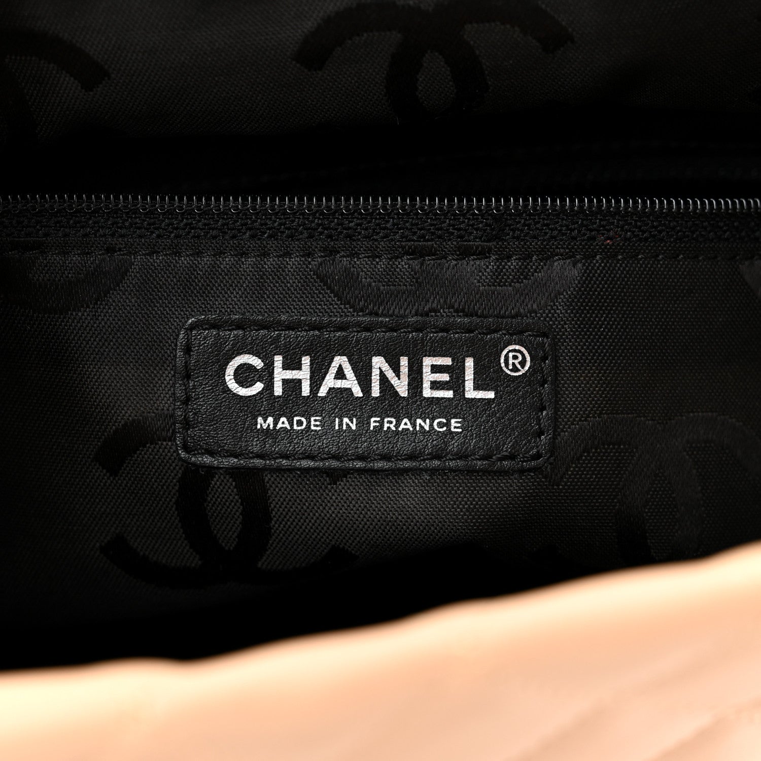 Chanel Calfskin Quilted Large Cambon Tote Beige Black 6 of 10