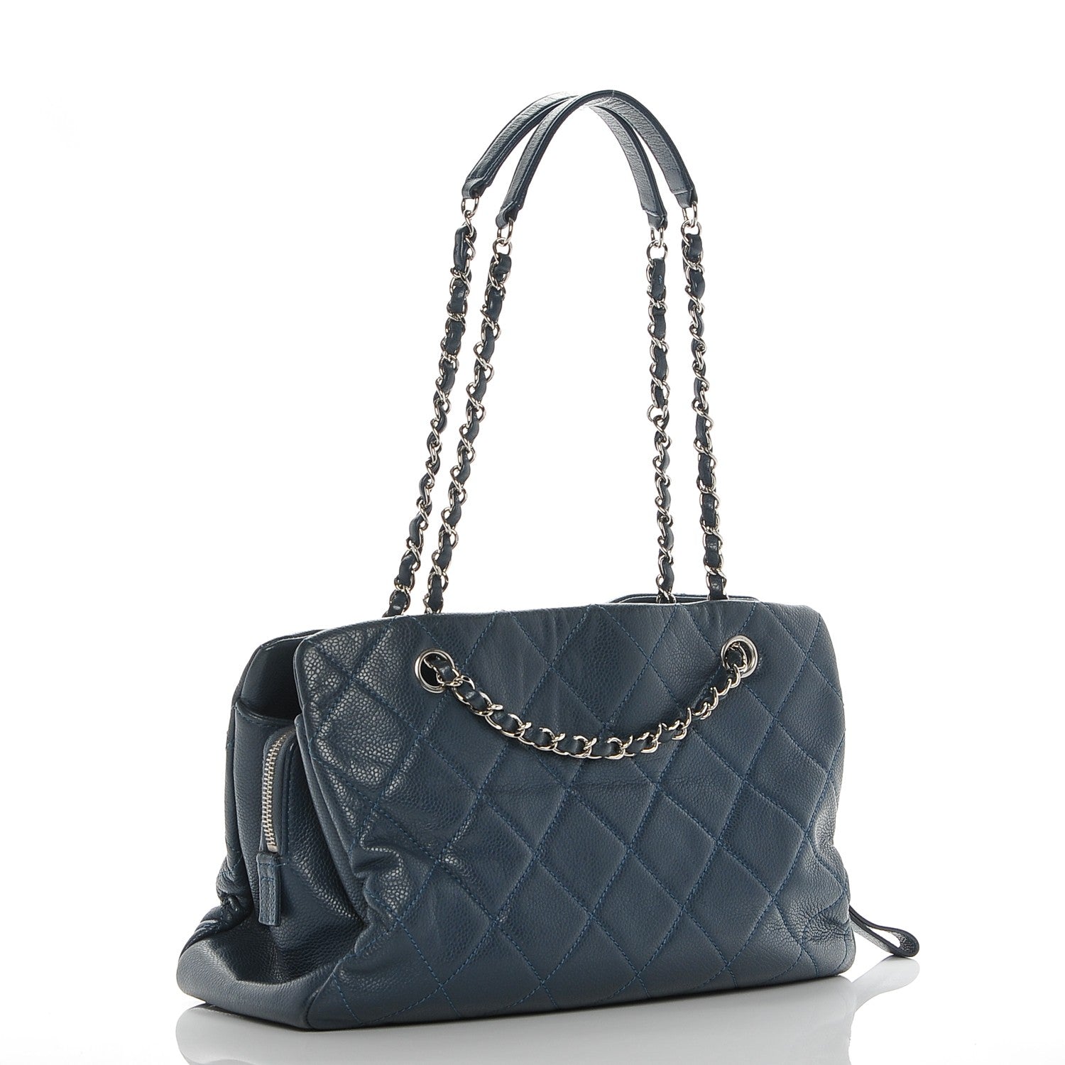Chanel Caviar Quilted Timeless CC Tote Blue 3 of 7