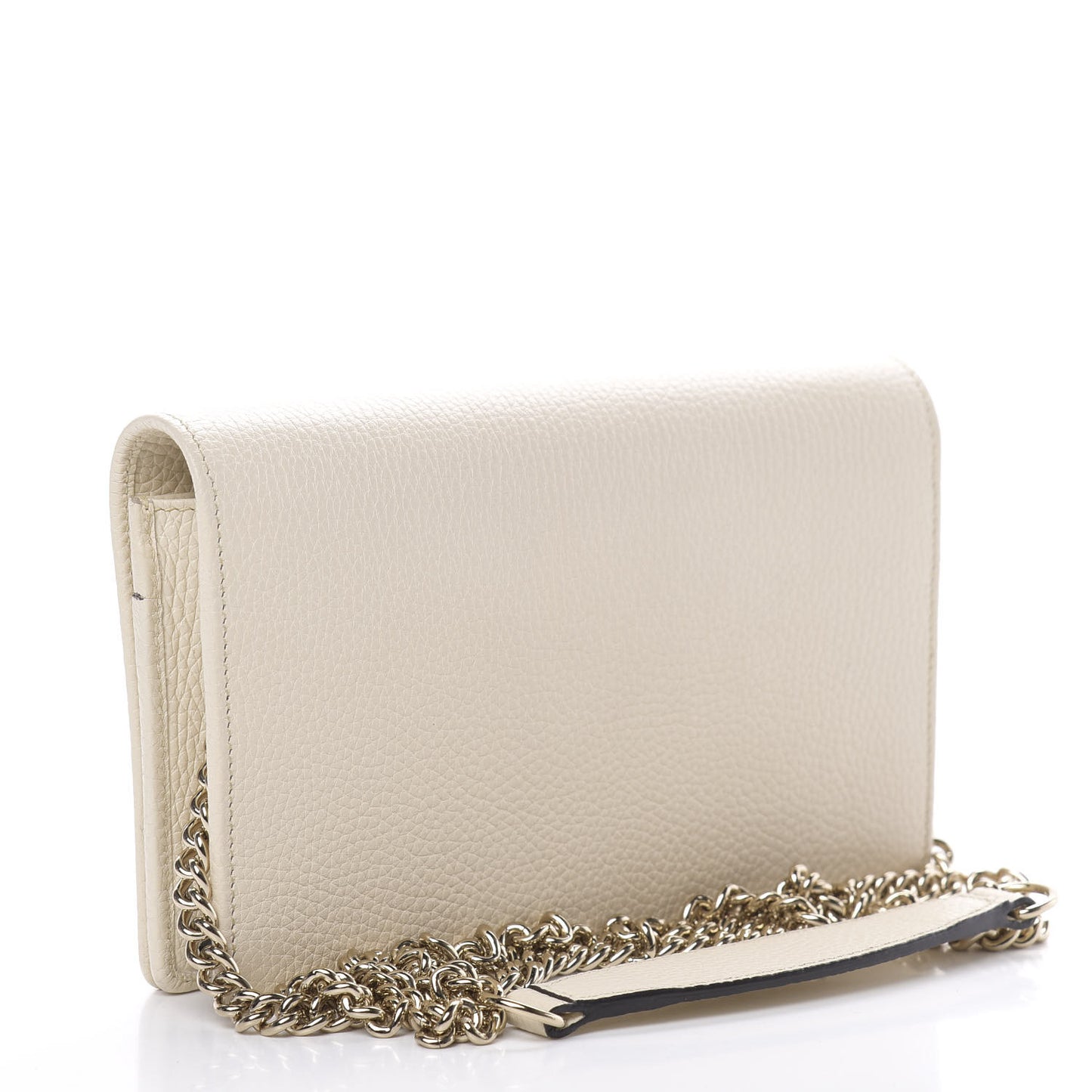 Pebbled Calfskin Soho Wallet on Chain Ivoire