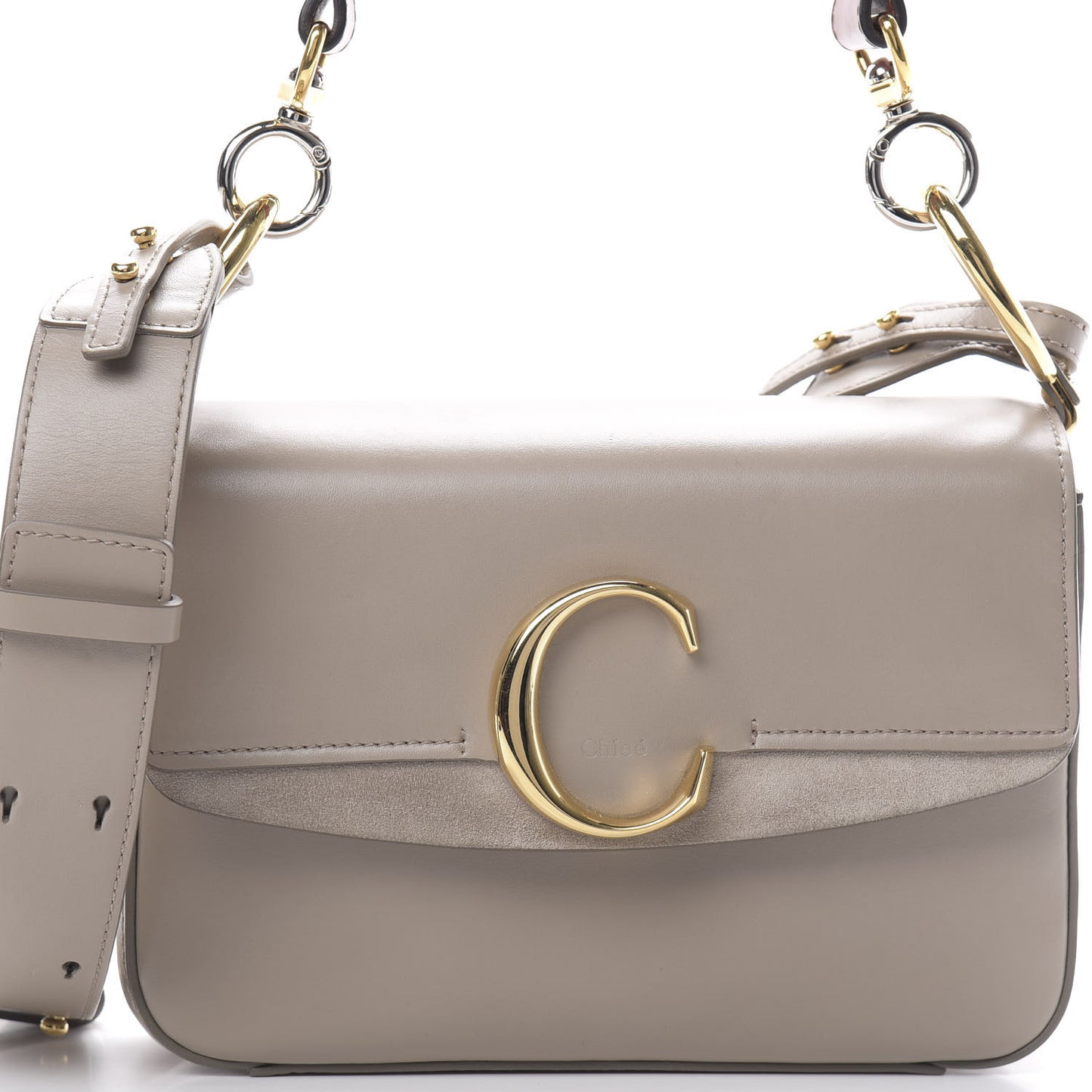 Calfskin Small C Double Carry Motty Grey