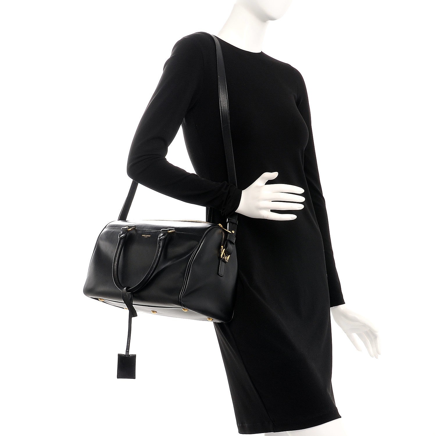 Saint Laurent Calfskin Classic Duffle 6 Black 2 of 8