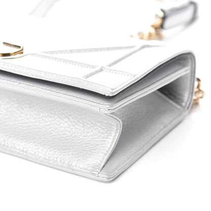 Christian Dior Metallic Grained Calfskin Small Diorama Flap Bag Silver 8 of 9