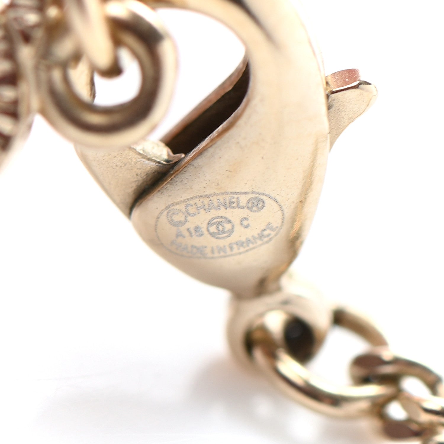 Chanel Enamel Crystal CC Camellia Pendant Necklace Beige Gold 5 of 5