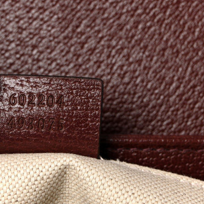 Gucci Monogram Textured Dollar Calfskin Horsebit 1955 Shoulder Bag Sahara Rubino Chardonnay 7 of 10