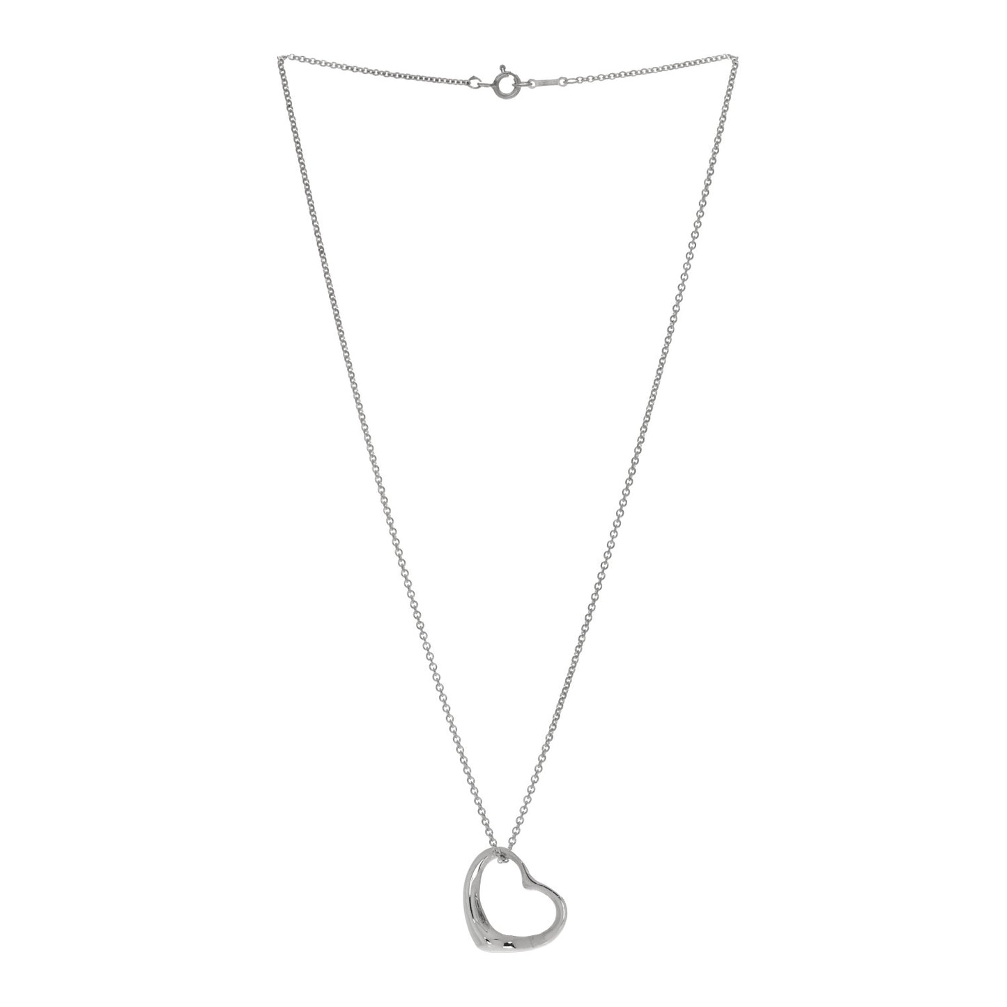 Sterling Silver Elsa Peretti 22mm Open Heart Pendant Necklace