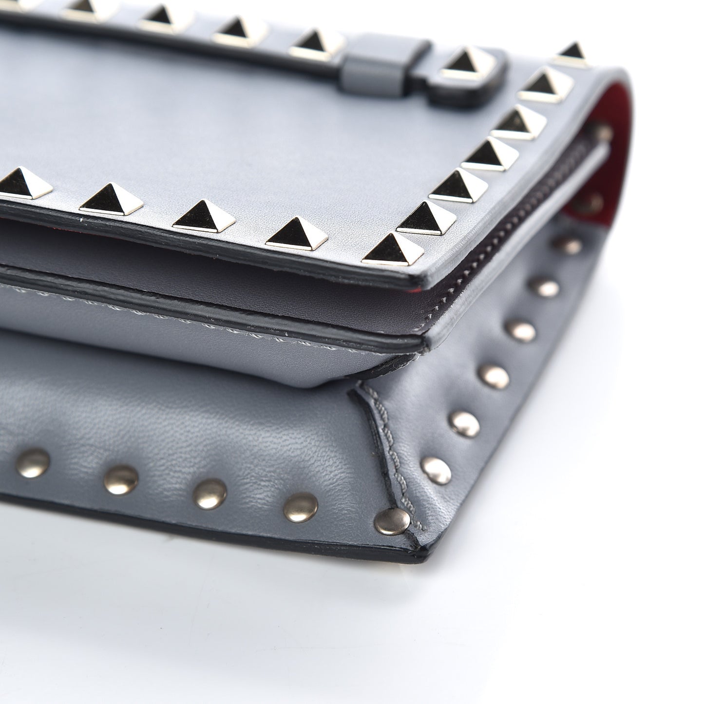 Nappa Small Rockstud Wristlet Clutch Light Stone