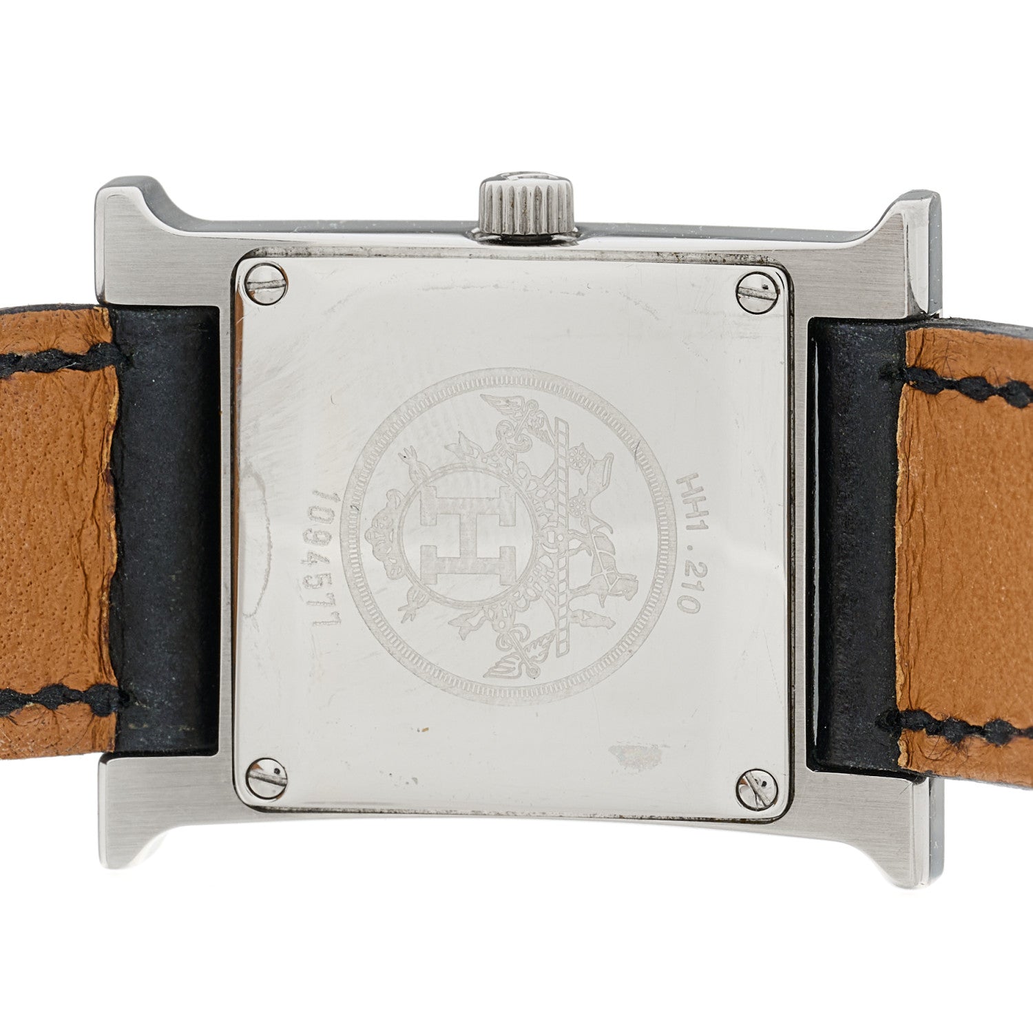 Hermes Stainless Steel Epsom 21mm Heure H Hour Quartz Watch Noir 4 of 4