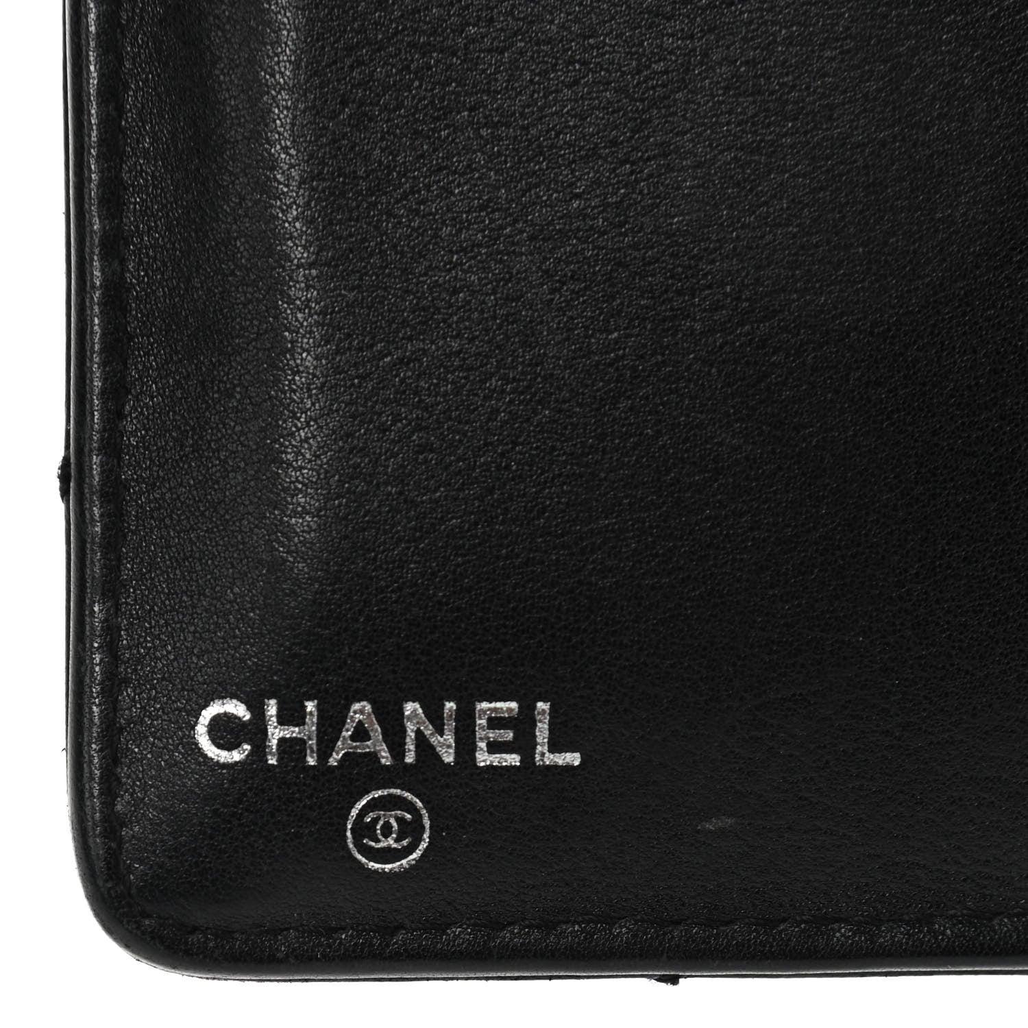Chanel Lambskin Chevron Quilted CC Yen Wallet Black 6 of 11