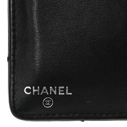 Chanel Lambskin Chevron Quilted CC Yen Wallet Black 6 of 11