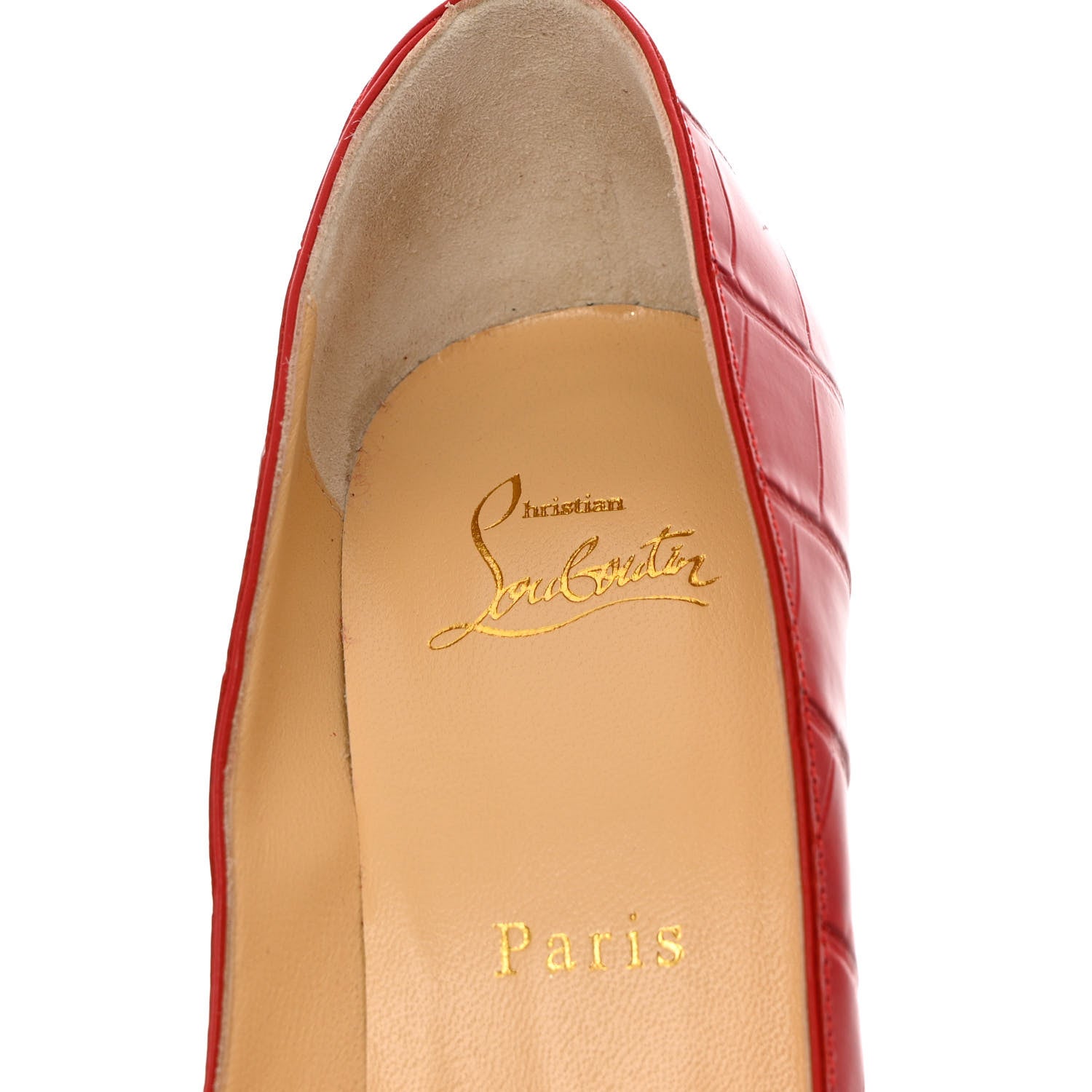 Christian Louboutin Calfskin Alligator Embossed Pigalle Follies 100 Pumps 37 Loubi 9 of 13