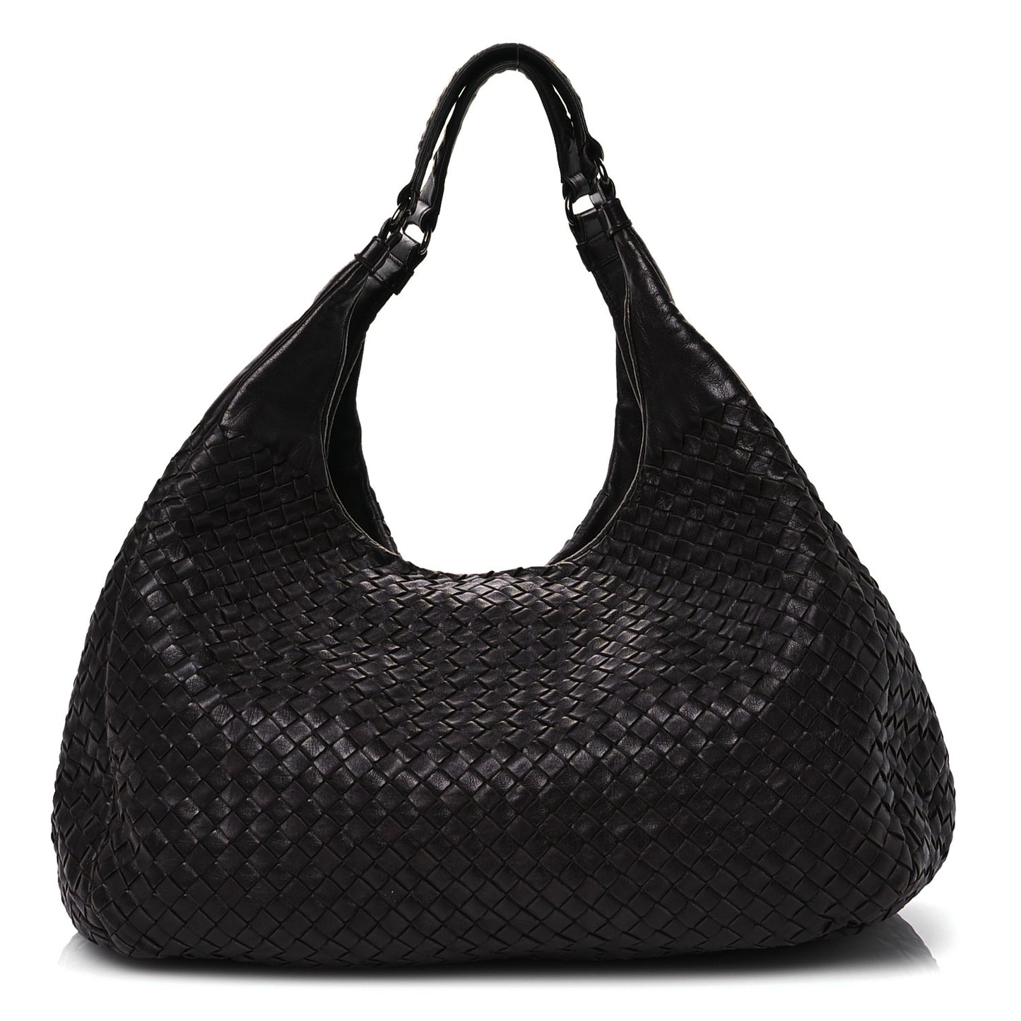 Nappa Intrecciato Large Campana Hobo Ebano
