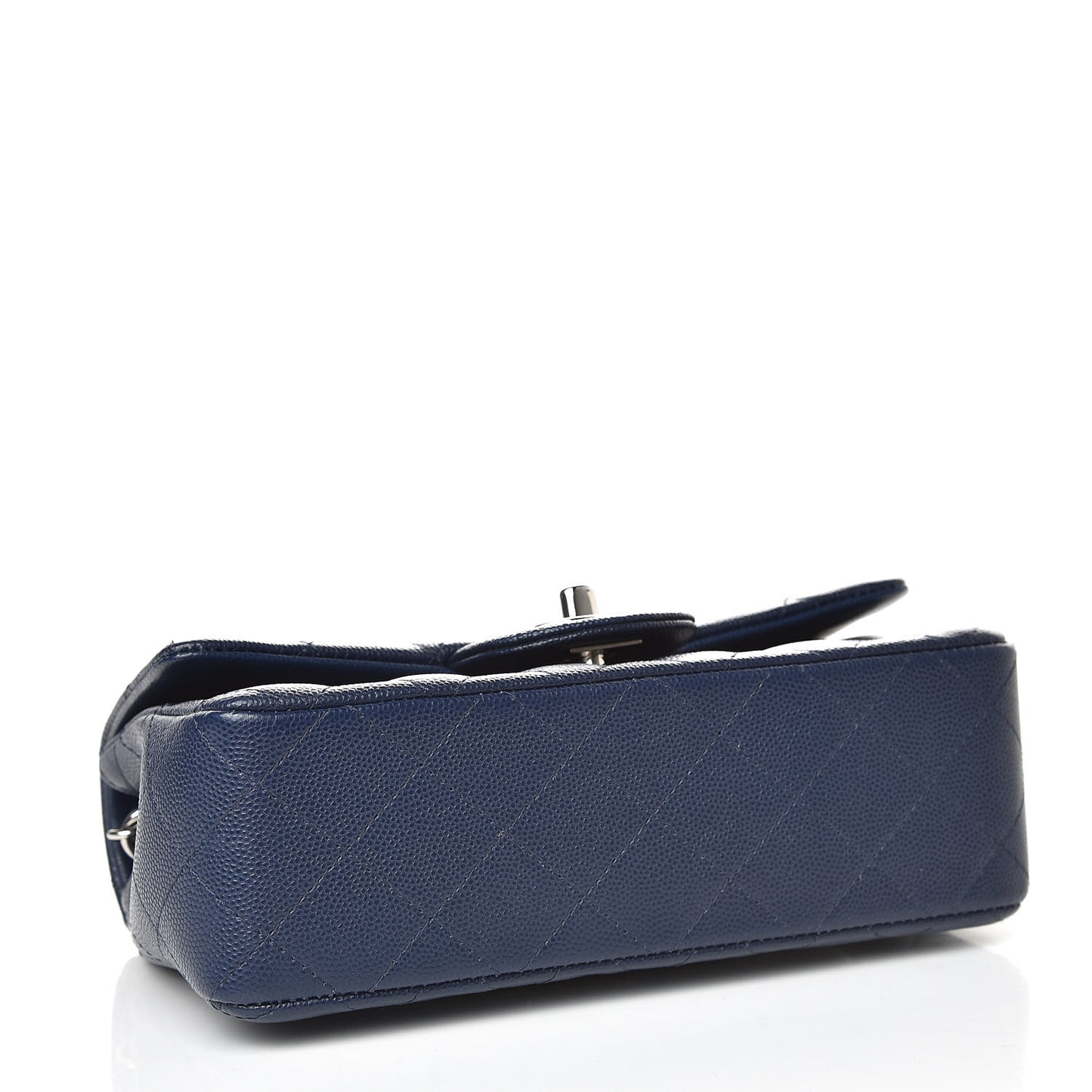 Caviar Quilted Mini Rectangular Flap Navy