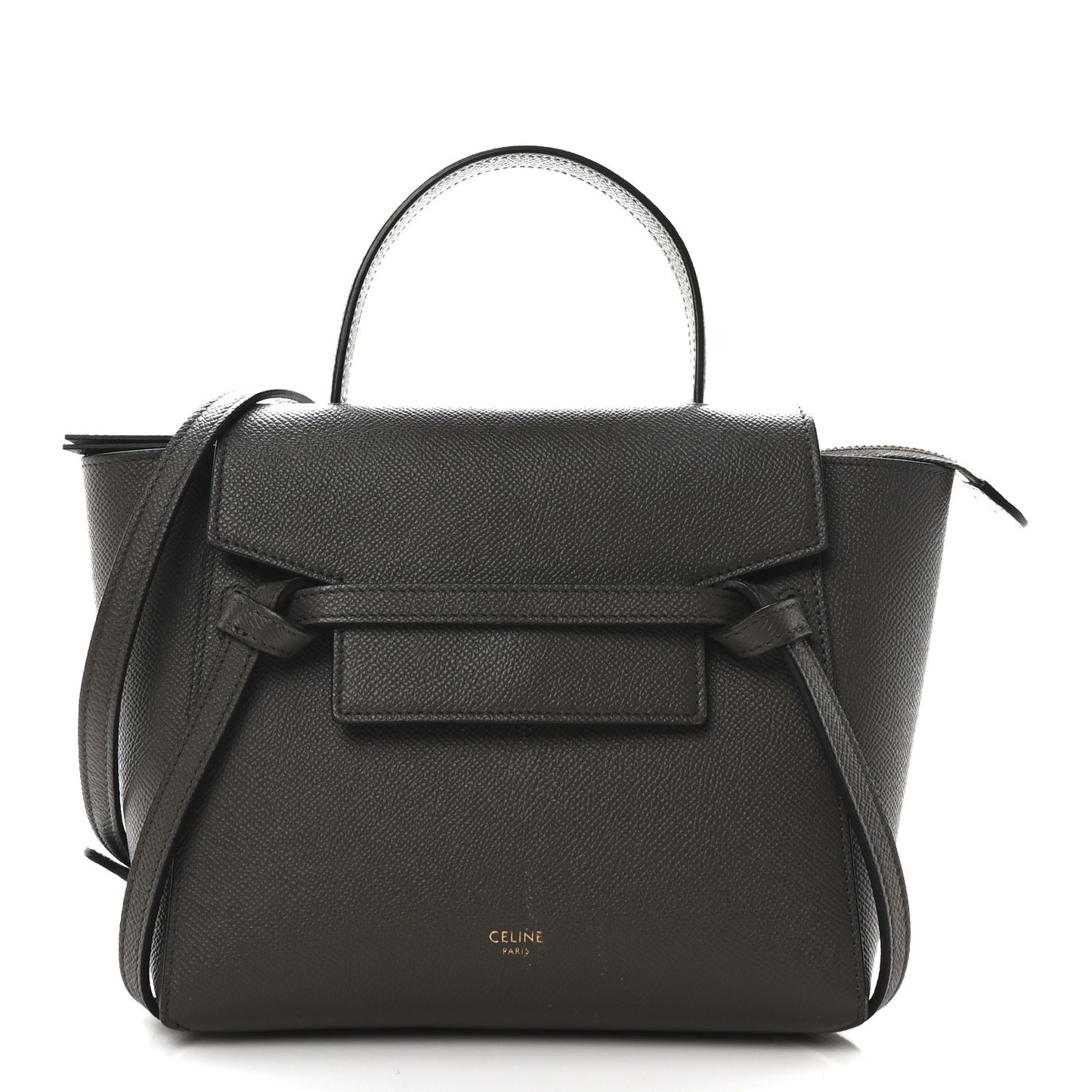 Grained Calfskin Nano Belt Bag Grey