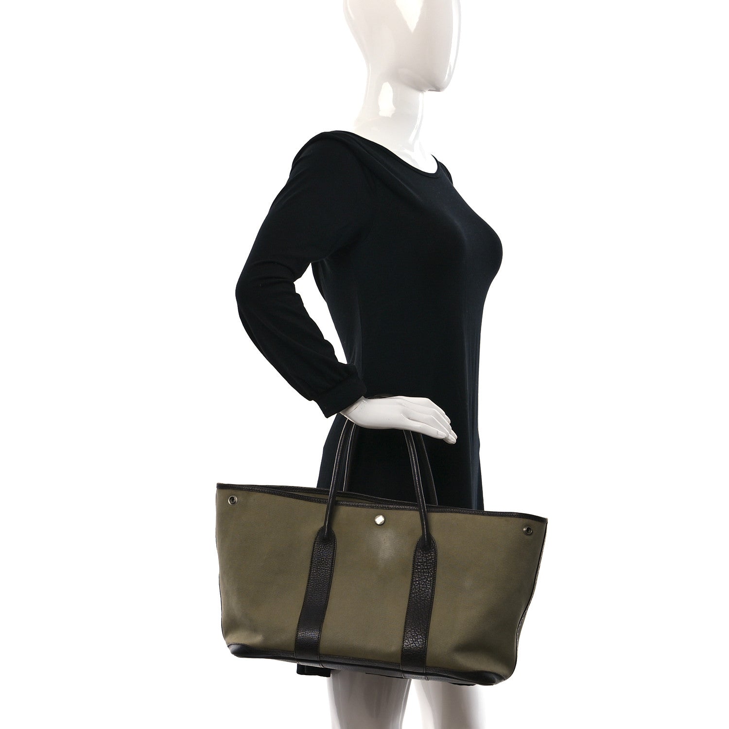 Hermes Buffle Skipper Toile Garden Party 36 MM Tote Olive 2 of 16