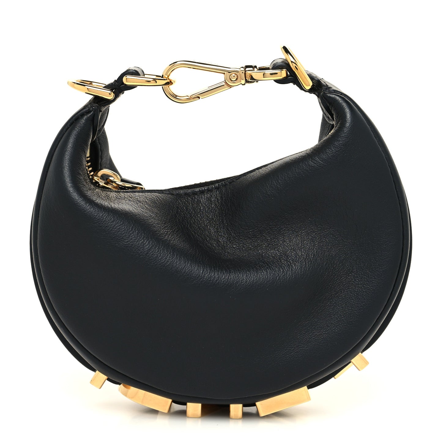 Vitello Grace Matte Nano Fendigraphy Hobo Charm Black