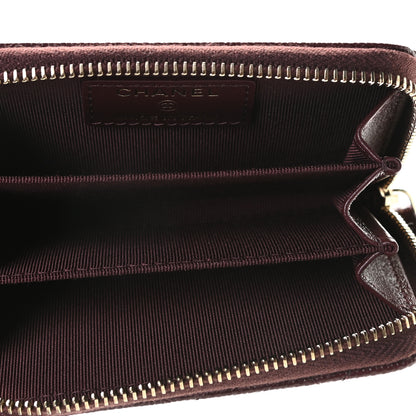Chanel Caviar Quilted Zip Around Coin Purse Burgundy 5 of 8
