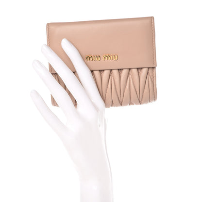 Miu Miu Nappa Matelasse Flap Wallet Cammeo 2 of 8